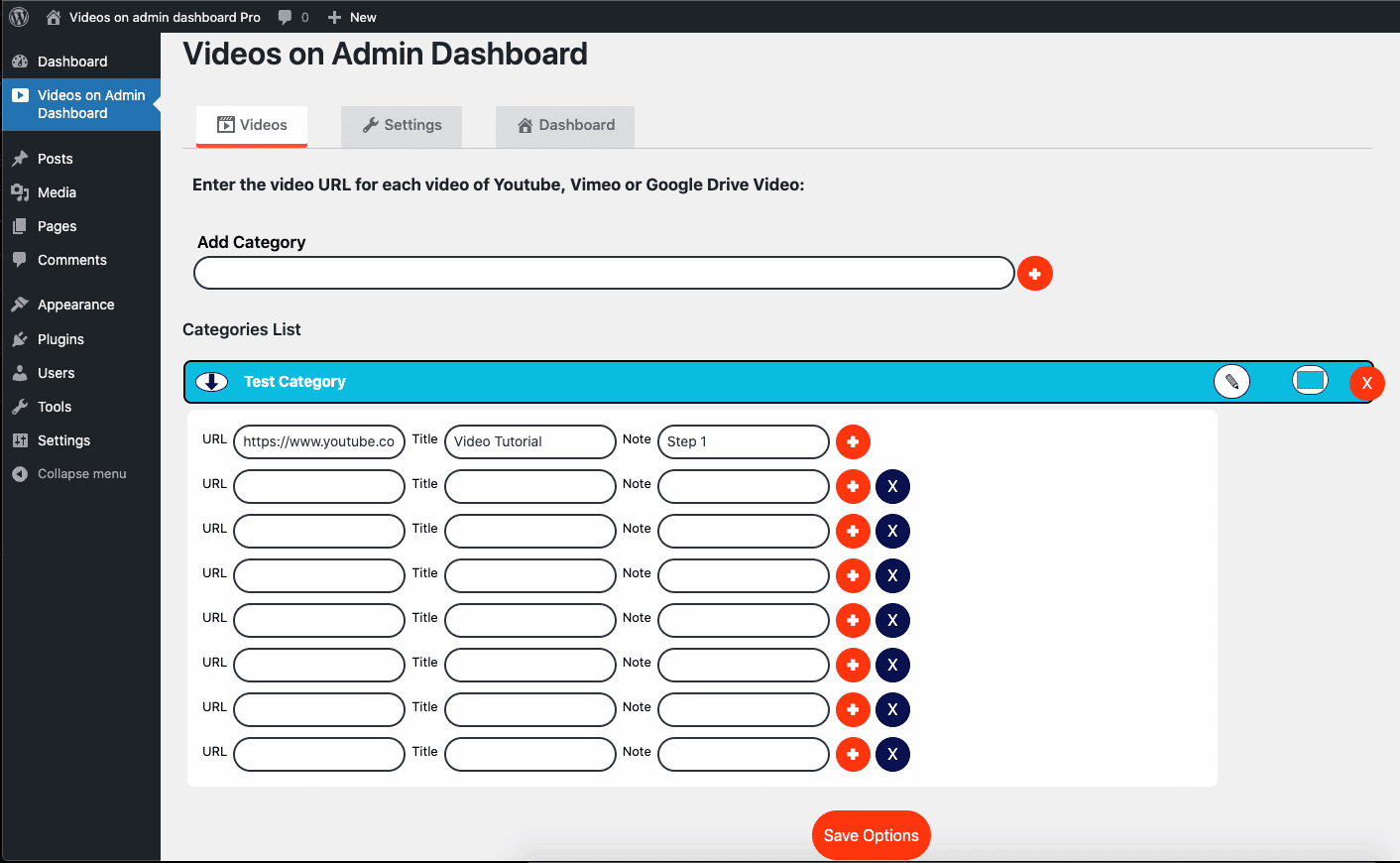 Videos On Admin Dashboard