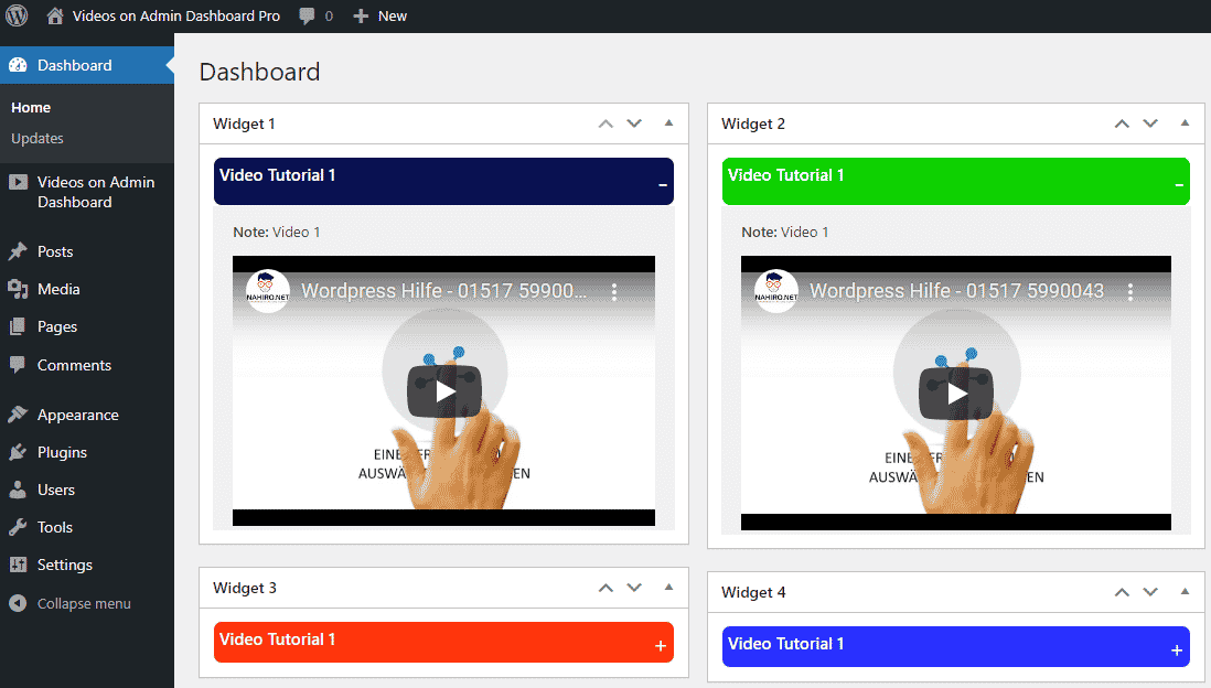 Videos On Admin Dashboard