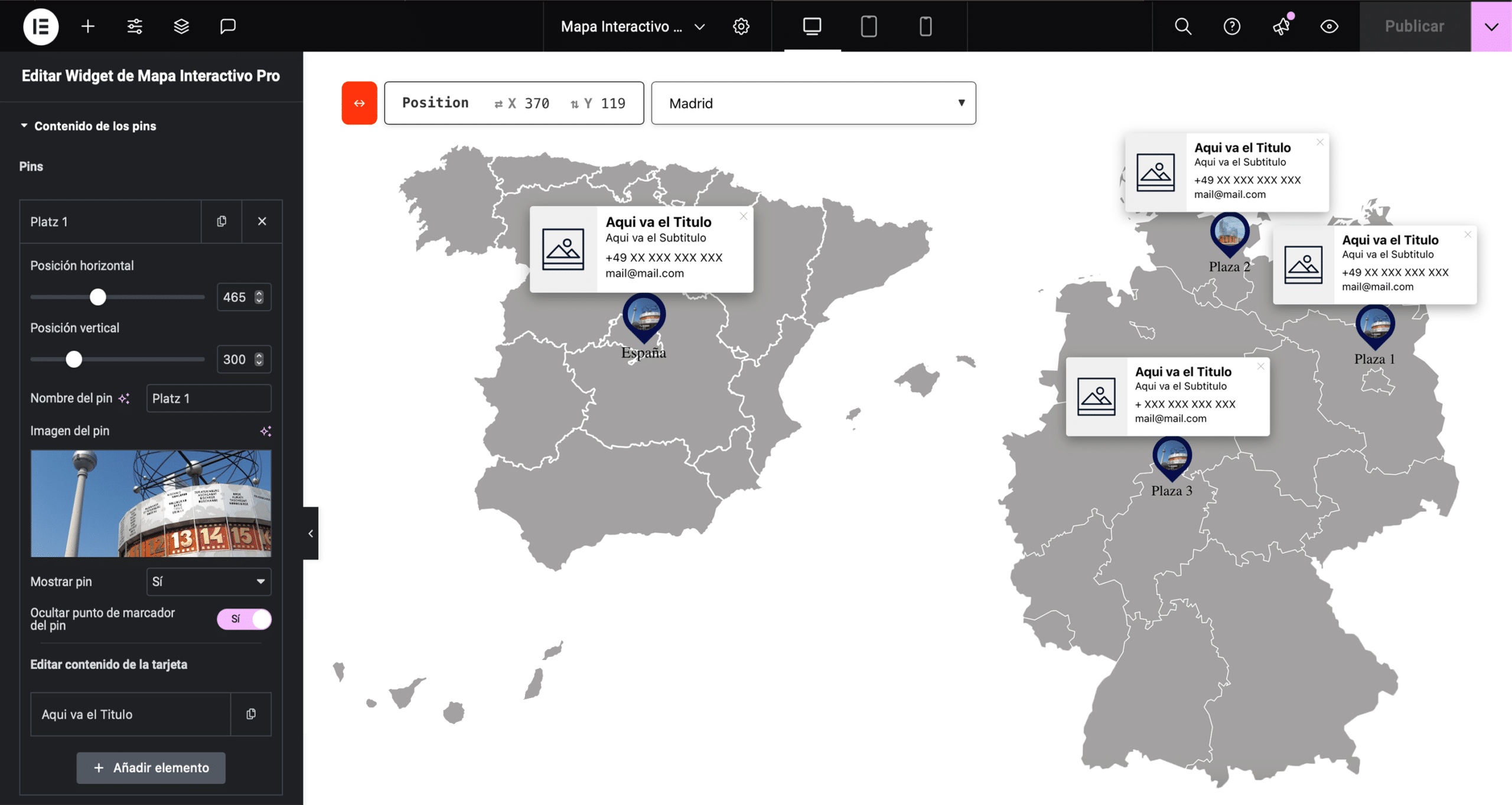 Mapa Interactivo para Elementor Pro