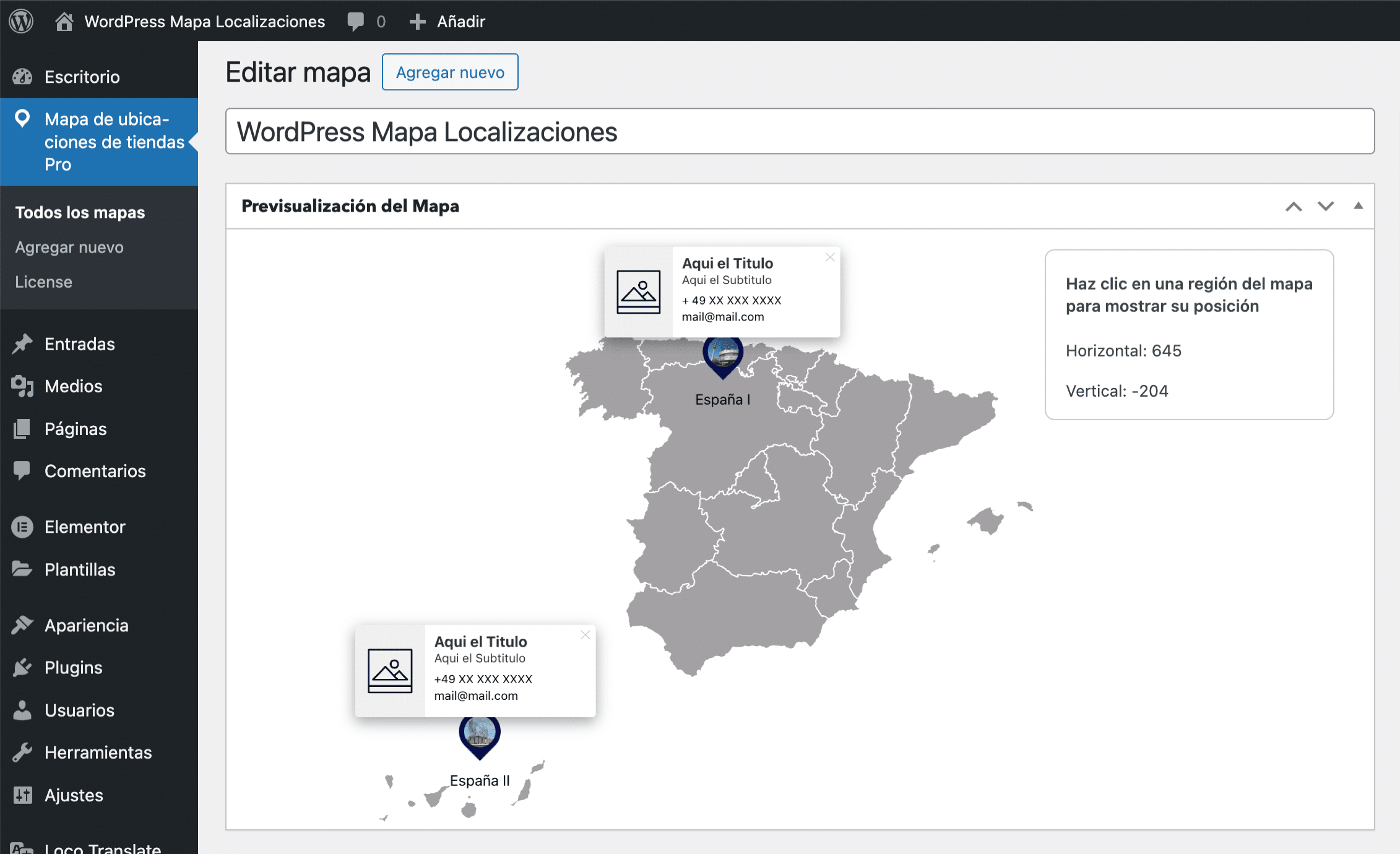 Wordpress Mapa Localizaciones