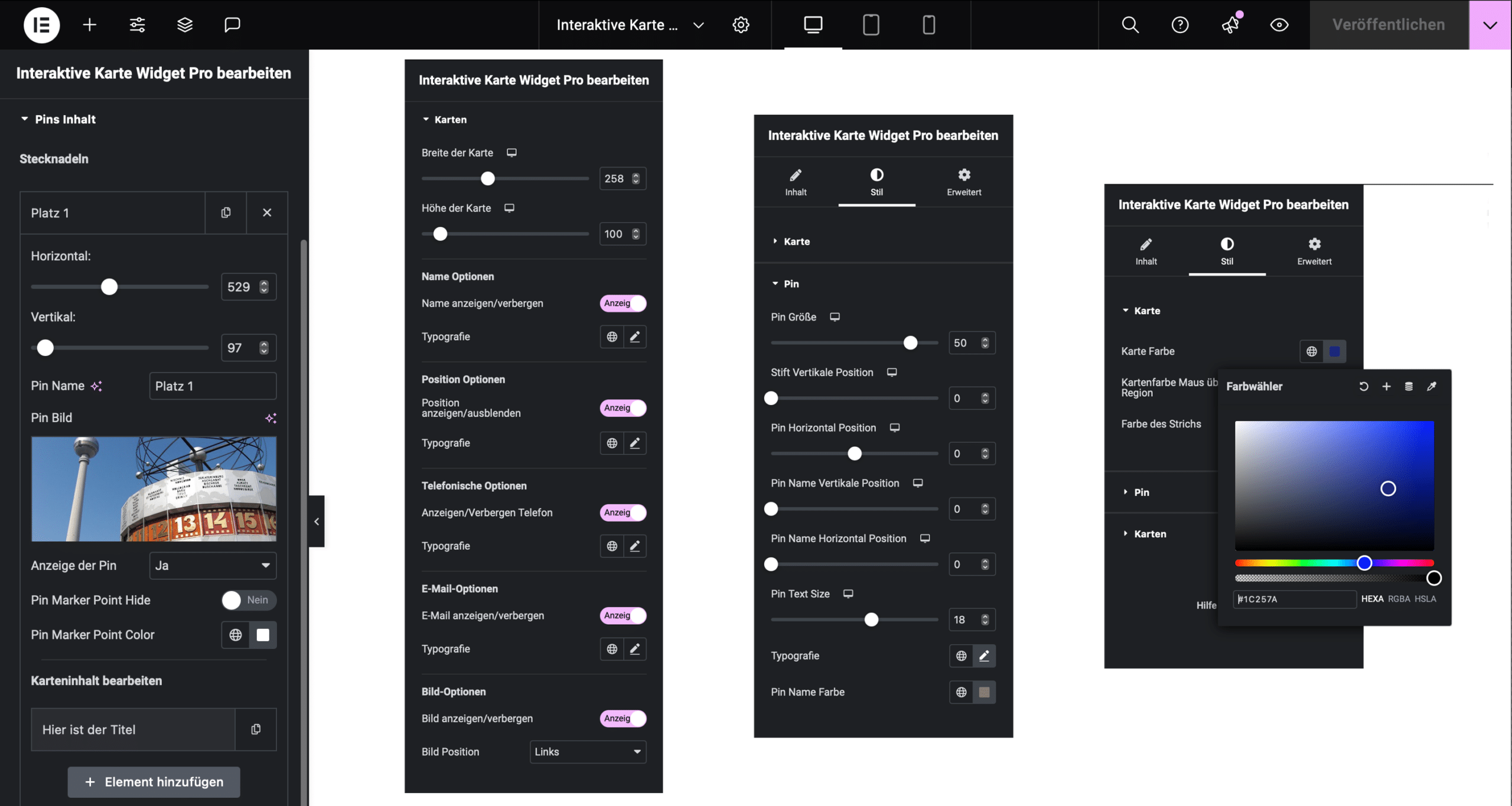 Interaktive Karte für Elementor Pro