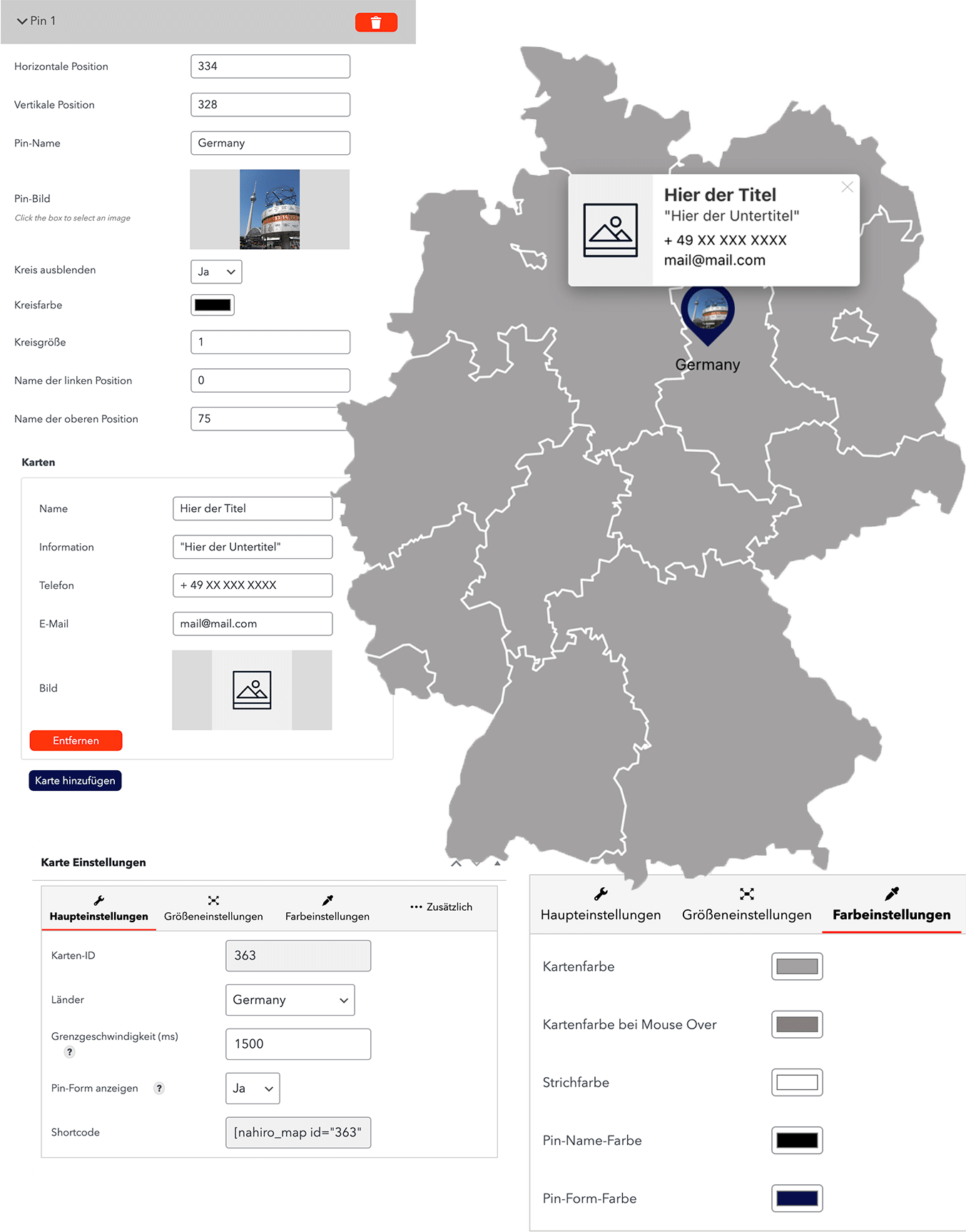 Wordpress Karte mit Standorten