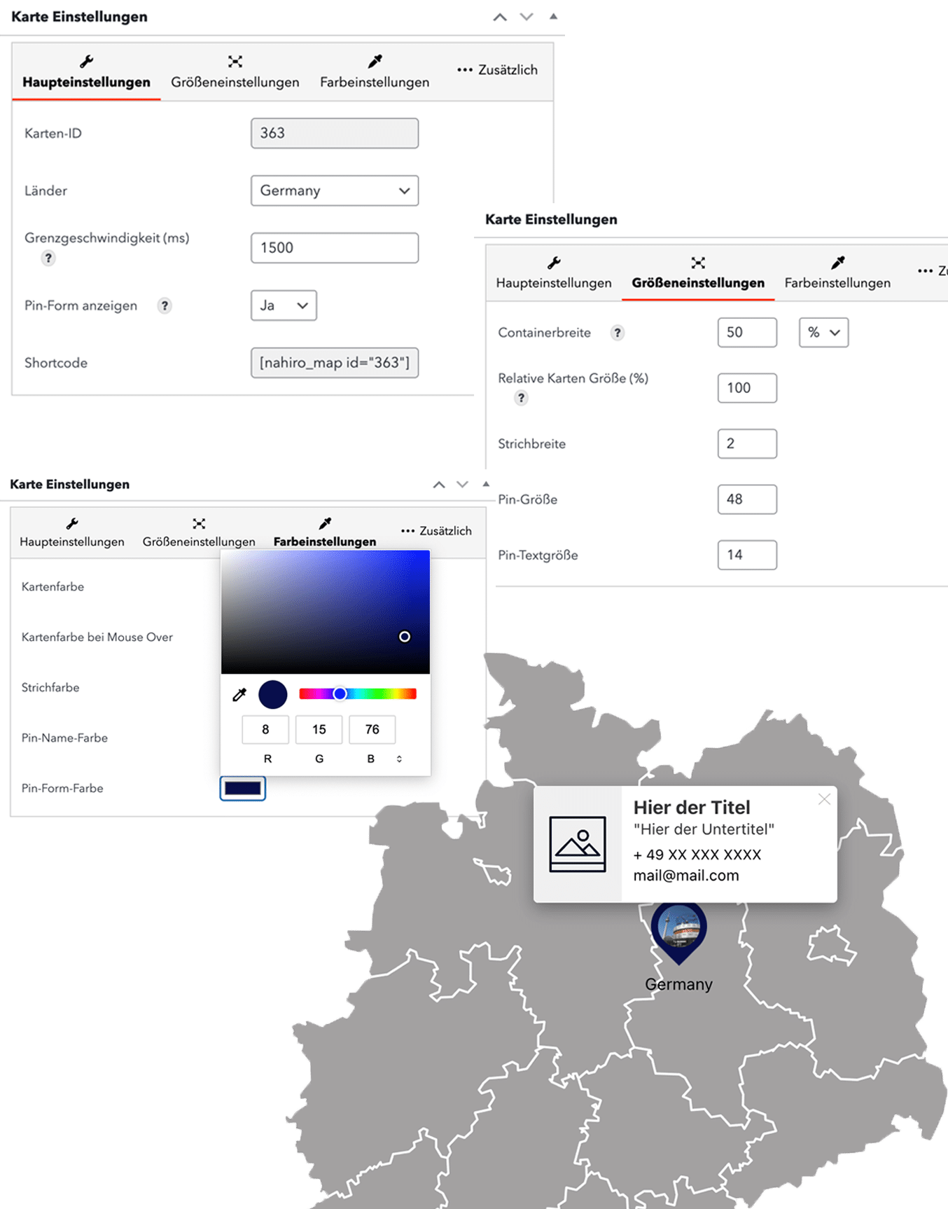 Wordpress Karte mit Standorten​