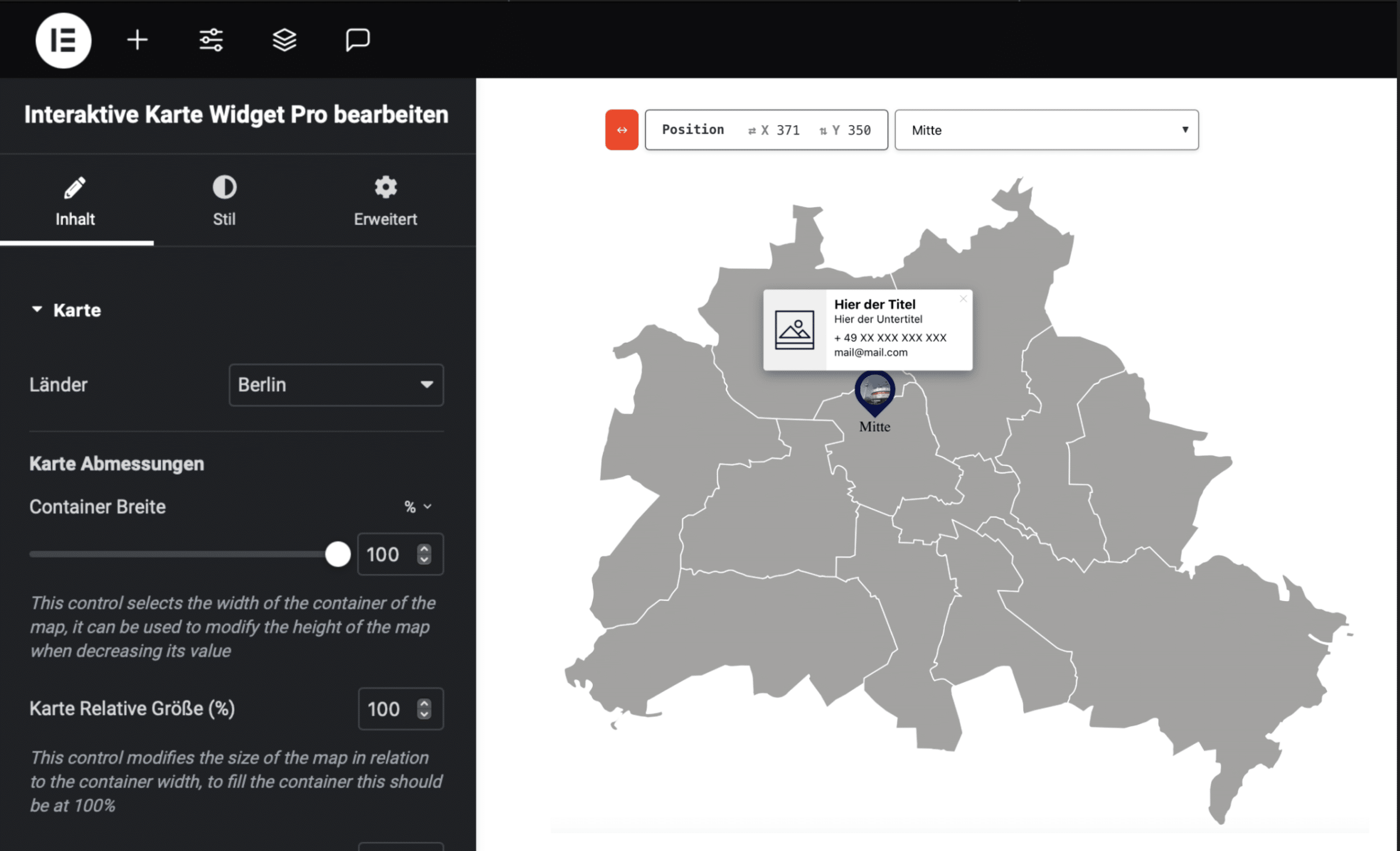 Interaktive Karte für Elementor Pro Berlin