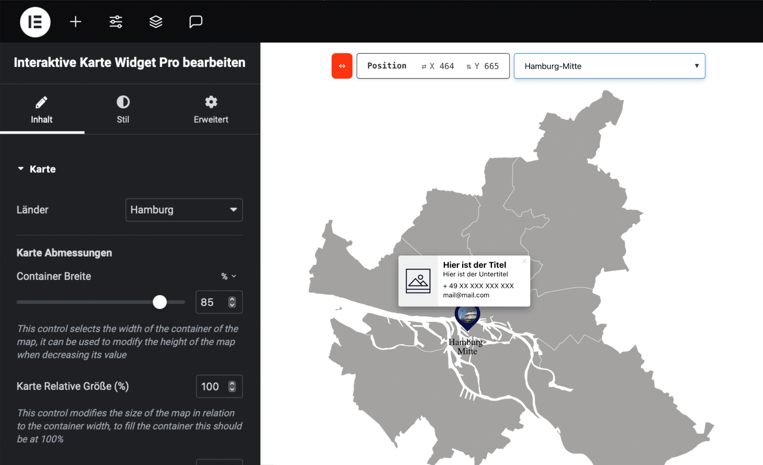 Interaktive Karte für Elementor Pro Hamburg